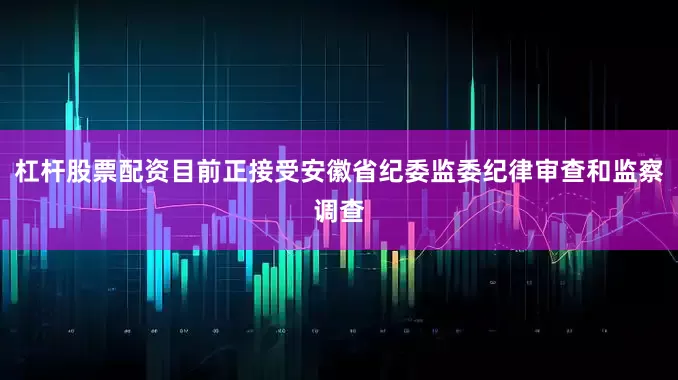 杠杆股票配资目前正接受安徽省纪委监委纪律审查和监察调查